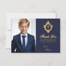 Bestätigung Navy Blue Imitate Gold Wappen Boy Foto