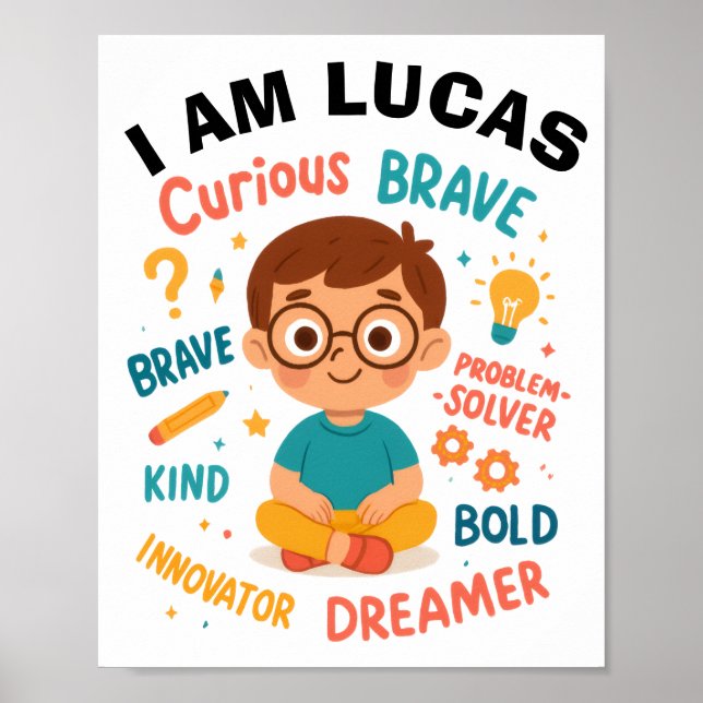 BESTÄTIGUNG PERSONALISIERTER POSTER FÜR JUNGEN (Vorne)