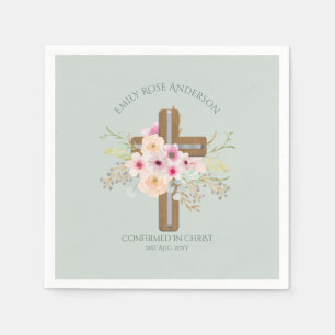 Bestätigung Pink Sage Floral Napkins Personalisier Serviette