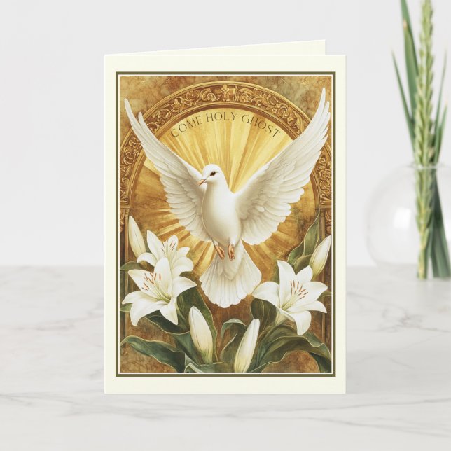 Bestätigung Sacrament Heiliger Geist Weiße Lilien Karte (Vorderseite)