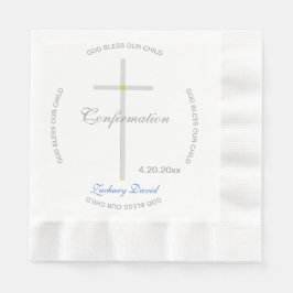 Bestätigung Silver Cross Boy Blue Name Serviette