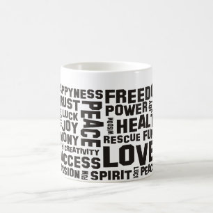 Bestätigungen schwarz - Hintergrund deutlich Kaffeetasse