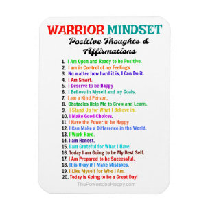BESTÄTIGUNGEN WARRIOR MINDSET MAGNET