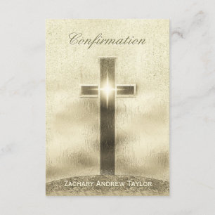 Bestätigungs-Goldkreuz auf Hügel Einladung
