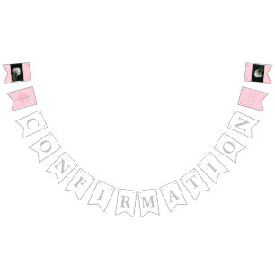 Bestätigungs-Quermädchen-Rosa-Foto-Flaggen-Fahne Wimpelkette