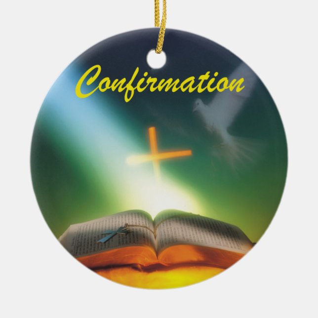 Bestätigungstod, Bibel, Kreuz Keramikornament (Vorne)