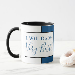 Bestätigungszitat Modern Einfach Niedlich Blau Sch Tasse