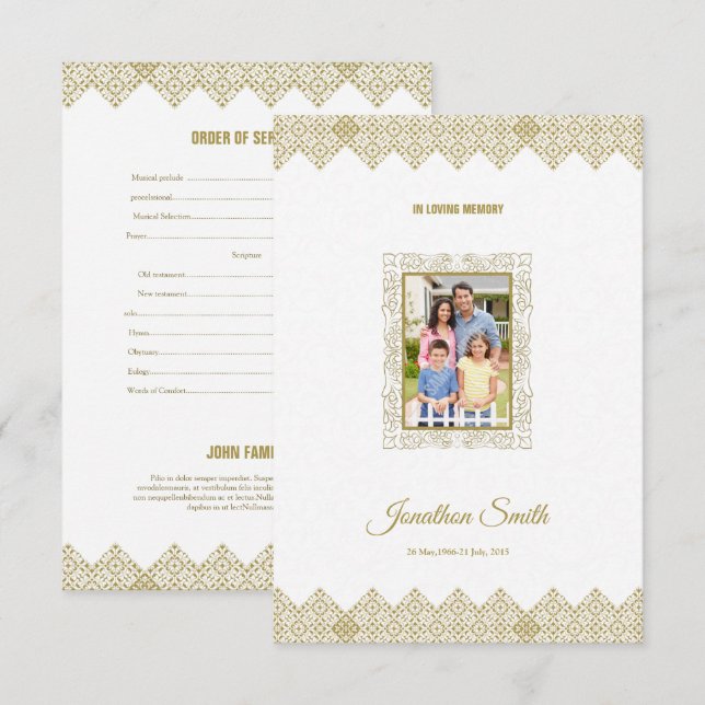 Bestattungskarte Einladung (Vorne/Hinten)