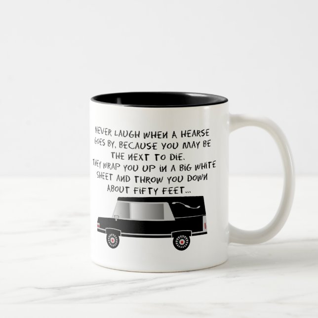 Bestattungsunternehmer-/Leichenbestatter-lustiger Zweifarbige Tasse (Rechts)