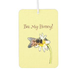 Bestäubende Honigbiene auf Wildblume Gänseblümchen Autolufterfrischer