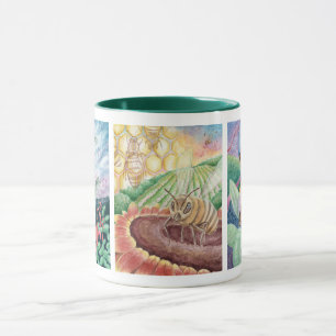 Bestäuberwatercolor-Kunst-Tasse Tasse