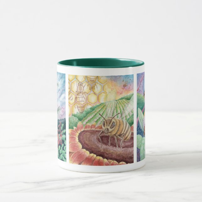 Bestäuberwatercolor-Kunst-Tasse Tasse (Zentrum)
