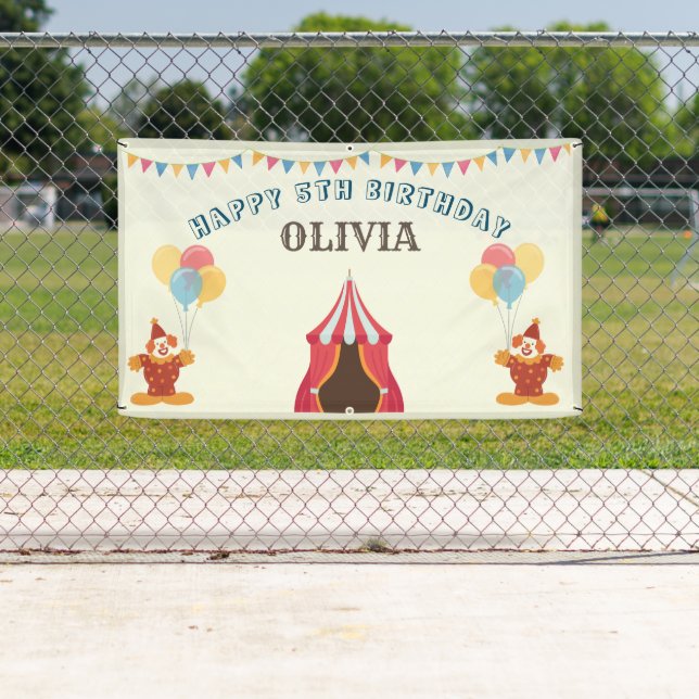 BESTE 5. Geburtstagsparty Circus THEMA Banner (Insitu)