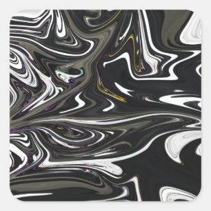 Beste abstrakte Schwarzweißkunst, abstrakte Farbe Quadratischer Aufkleber