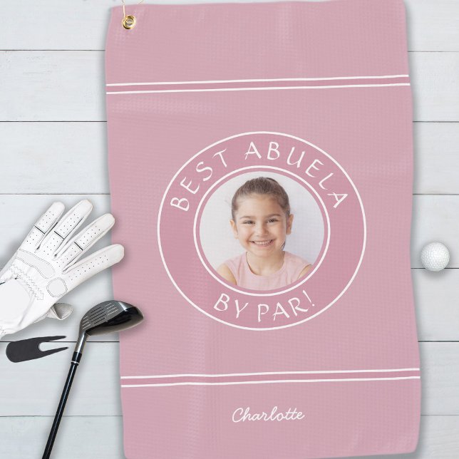 Beste Abuela by Par Elegante Golfer Rosa Foto Gesc Golfhandtuch (Von Creator hochgeladen)