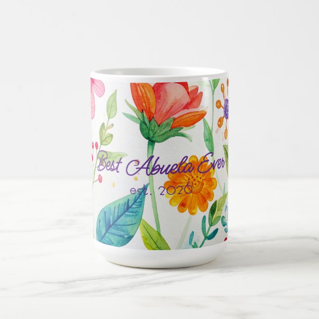 Beste Abuela Muttertag Wasserfarben Blumen  Kaffeetasse (Mittel)