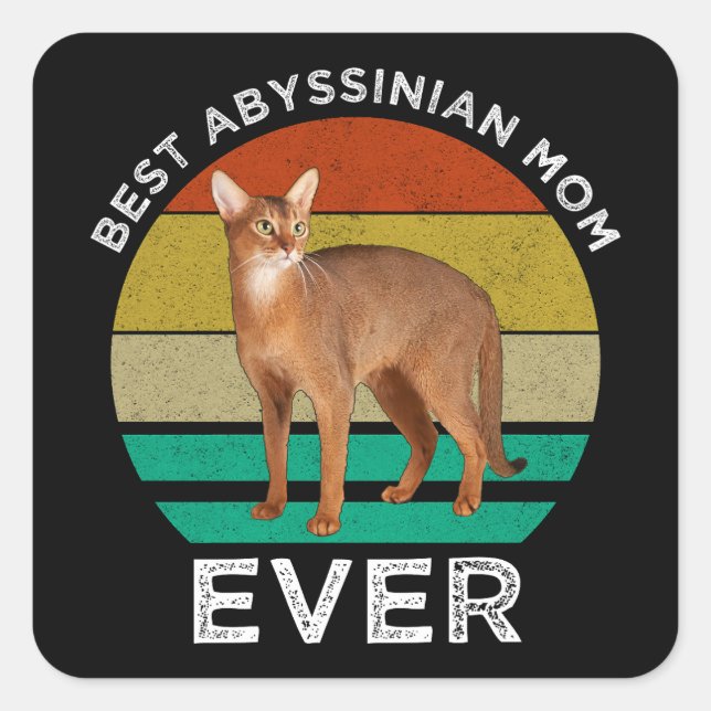 Beste abyssinische Mama je Quadratischer Aufkleber (Vorderseite)