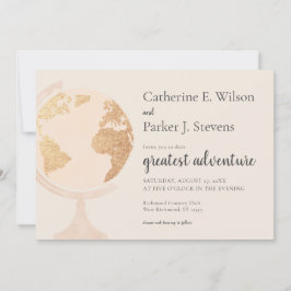 Beste Adventure World Globe Travel Gold Wedding Einladung