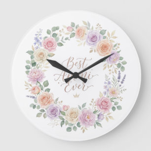 Beste Ammi überhaupt Pastell-Rosa Pfingstrose Lave Große Wanduhr