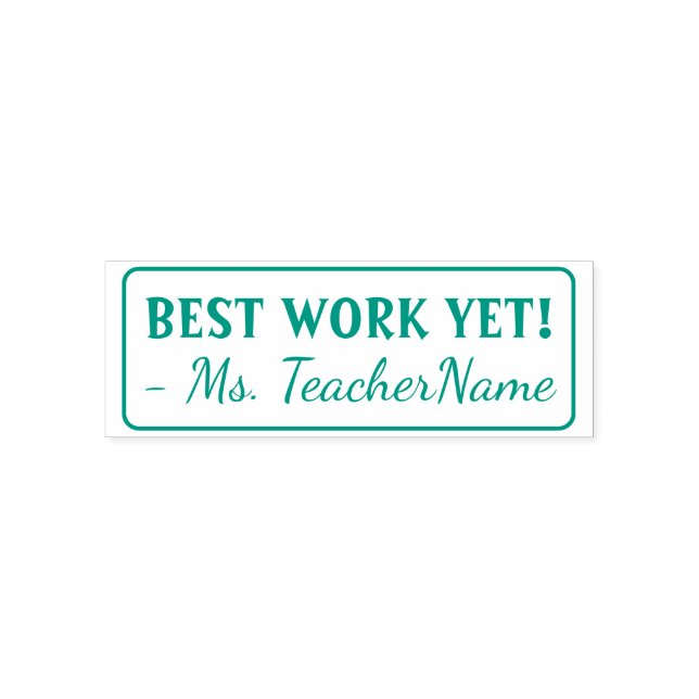 "BESTE ARBEIT NOCH!" Instructor Rubber Briefmarke Permastempel (Design)
