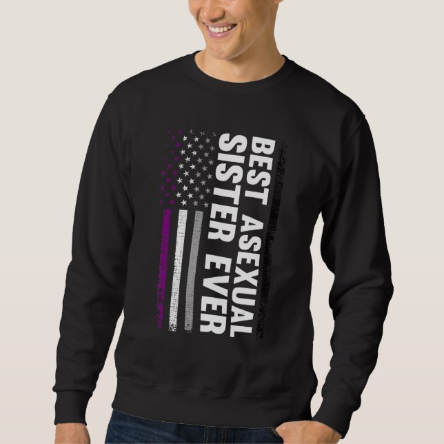 Beste asexuelle Schwester je CSD Pride Monat Sweatshirt (Vorderseite)