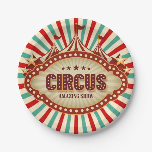 Beste Ausstellung auf der Erde Circus Kindergeburt Pappteller (Vorderseite)