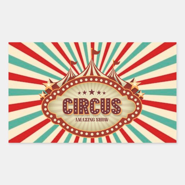 Beste Ausstellung auf der Erde Circus Kindergeburt Rechteckiger Aufkleber (Vorderseite)