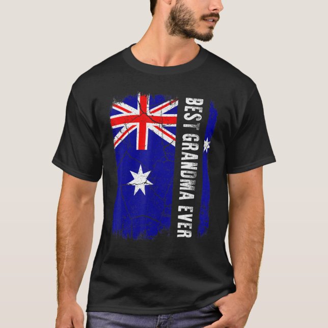 Beste australische Oma je Australien Flaggenmutter T-Shirt (Vorderseite)