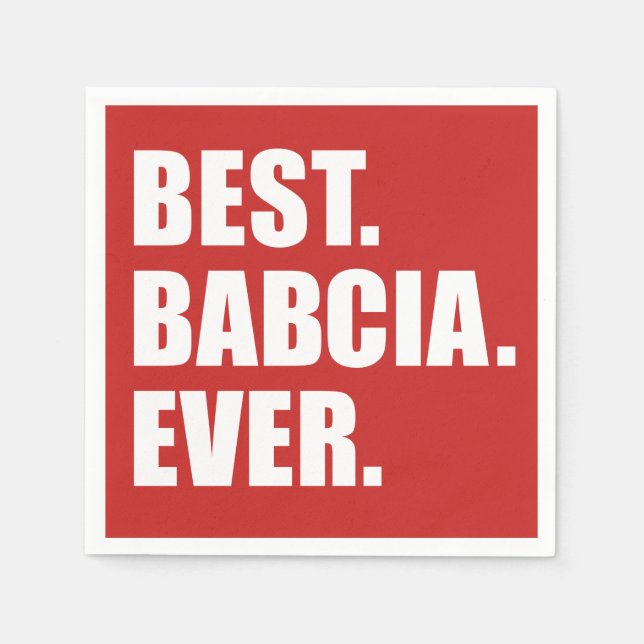 Beste Babcia je polnische Großmutter Serviette (Vorderseite)