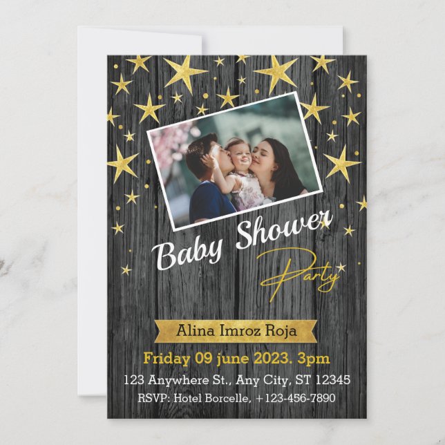 Beste Baby-Dusche-Flat-Einladungskarte, Größe:5"x7 Einladung (Vorderseite)