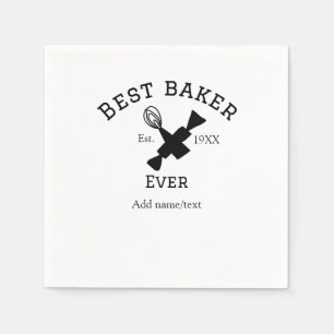 Beste Bäckerei je Namen Text Backen Backen Jahr Ko Serviette
