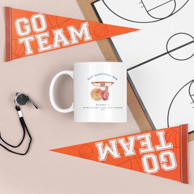 Beste Basketball-Mama | Niedliches Monogramm-Foto Kaffeetasse (Von Creator hochgeladen)