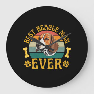 Beste Beagle-Mama überhaupt, lustiger Beagle-Hund Große Wanduhr