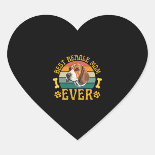 Beste Beagle-Mama überhaupt, lustiger Beagle-Hund  Herz-Aufkleber