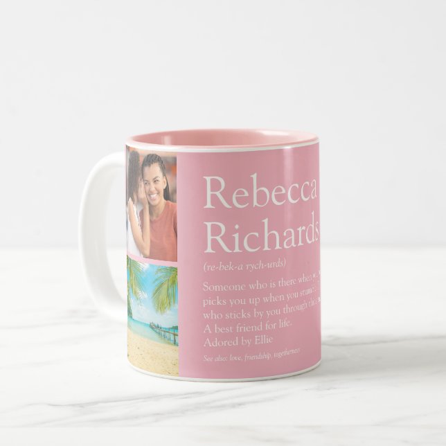Beste BESTE FREUNDIN Besties Definition Fotos Rosa Zweifarbige Tasse (Vorderseite Links)