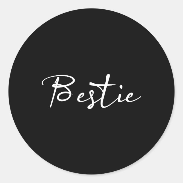 Beste Beste Freundin und Bestie Runder Aufkleber (Vorderseite)