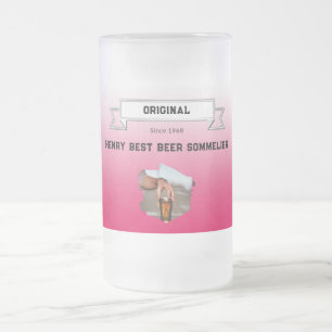 Beste Biersorte Sommelier & Rotes Weißes Foto Mattglas Bierglas