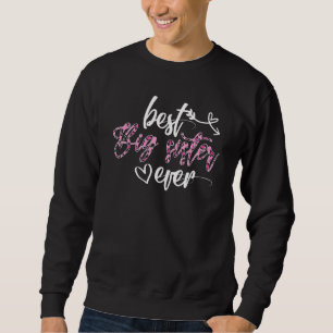 Beste Big Sister je Women Leopard Dekoration Schwe Sweatshirt
