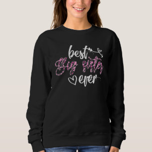 Beste Big Sister je Women Leopard Dekoration Schwe Sweatshirt