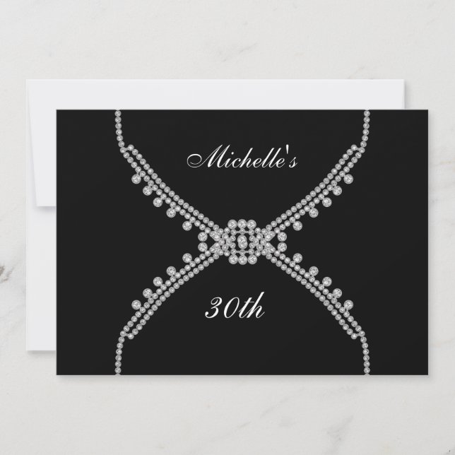 Beste Black Birthday Party Einladung (Vorderseite)