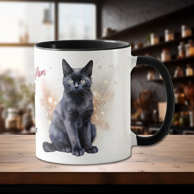 Beste Black Cat Mama je Star Confetti Tasse (Von Creator hochgeladen)