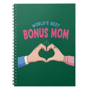 Beste Bonus-Mama der Welt Herz Hände Geschenk Notizblock