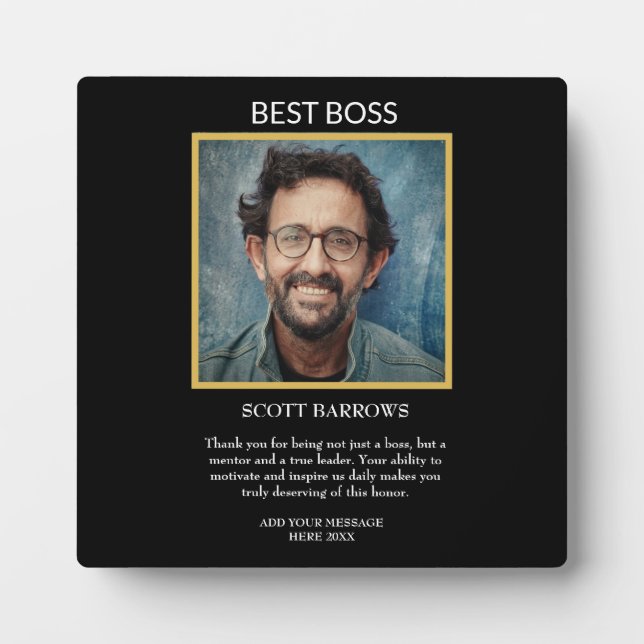 Beste Boss-Auszeichnung mit Foto Fotoplatte (Vorderseite)