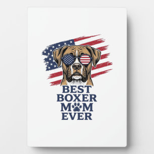 Beste Boxer-Mutter Aller Patrioten Hund-Shirt Desi Fotoplatte