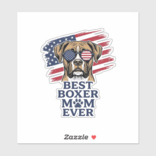 Beste Boxer-Mutter Aller Patrioten Hundeshirt Desi Aufkleber