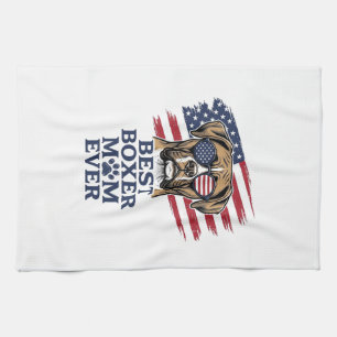 Beste Boxer-Mutter Aller Patriotische Hundeshirt D Geschirrtuch