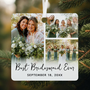 Beste Bridesmaid je 3 Foto Keepake Ornament Aus Metall