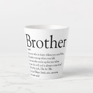 Beste Brüder der Welt Definition in Schwarz-Weiß Milchtasse