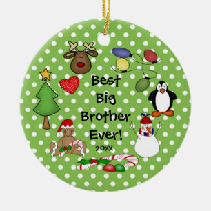 Beste Bruder-überhaupt Weihnachtsverzierung Keramikornament
