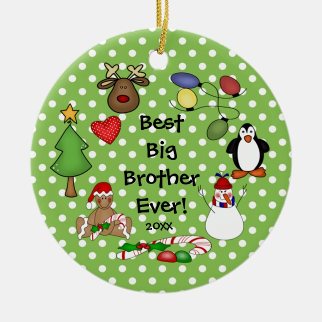 Beste Bruder-überhaupt Weihnachtsverzierung Keramikornament (Vorne)